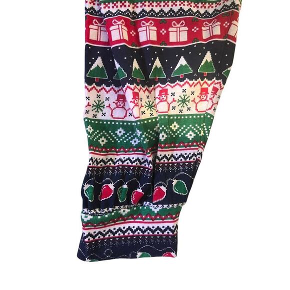 PLACE, Glo Christmas Fair-isle Cotton stretch Pajamas Joggers- Unisex Adult XL - Picture 4 of 8